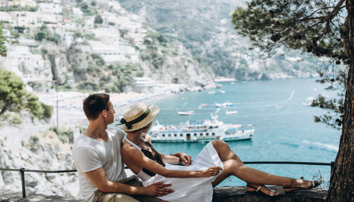 Young married couple in Positano