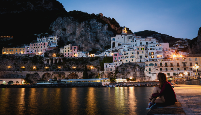 Stunning view of Positano at night