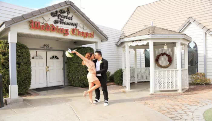 Bride & Groom at the Special Memory Wedding Chapel